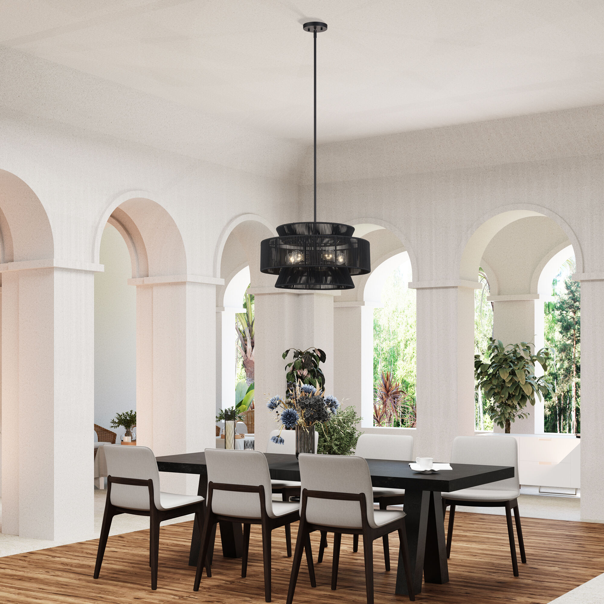 Florell 5 Light 22 inch Black Pendant Chandelier Ceiling Light