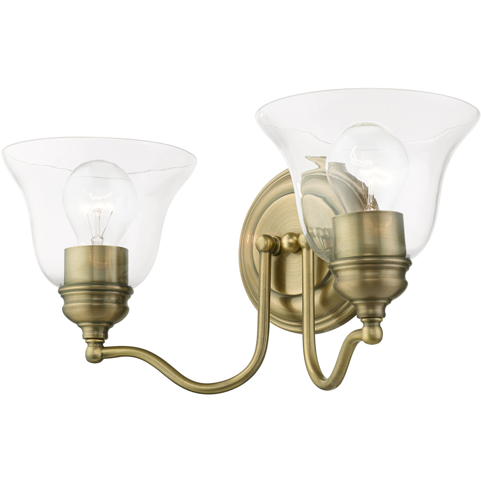 Moreland 2 Light 15 inch Antique Brass Vanity Sconce Wall Light