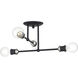 Delacroix 4 Light 17 inch Black with Brushed Nickel Accents Semi-Flush Ceiling Light