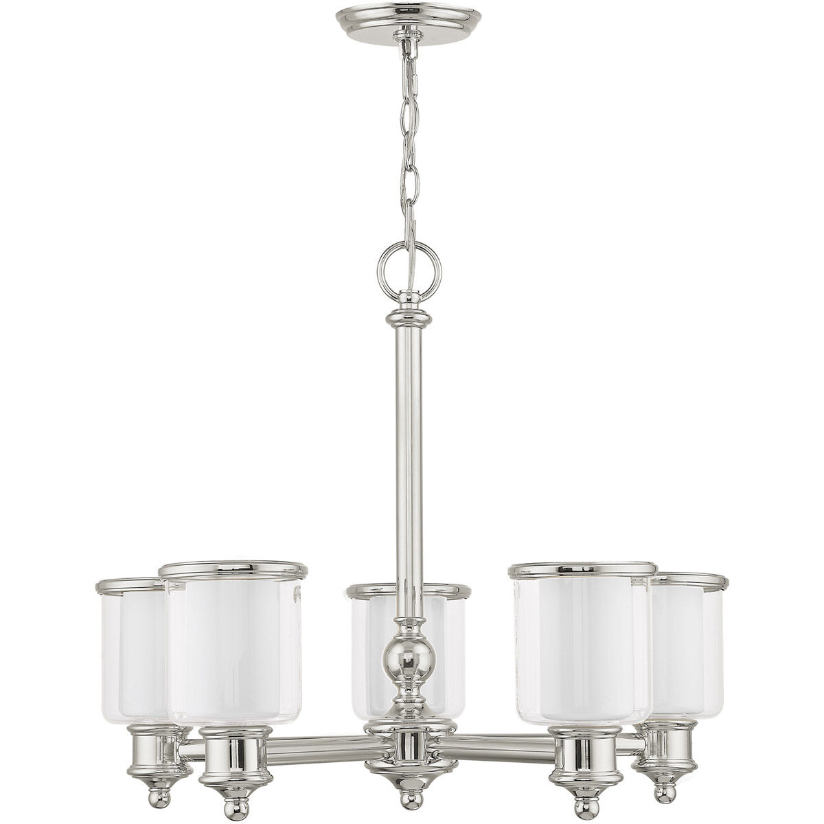 Middlebush 5 Light 25 inch Polished Nickel Chandelier Ceiling Light