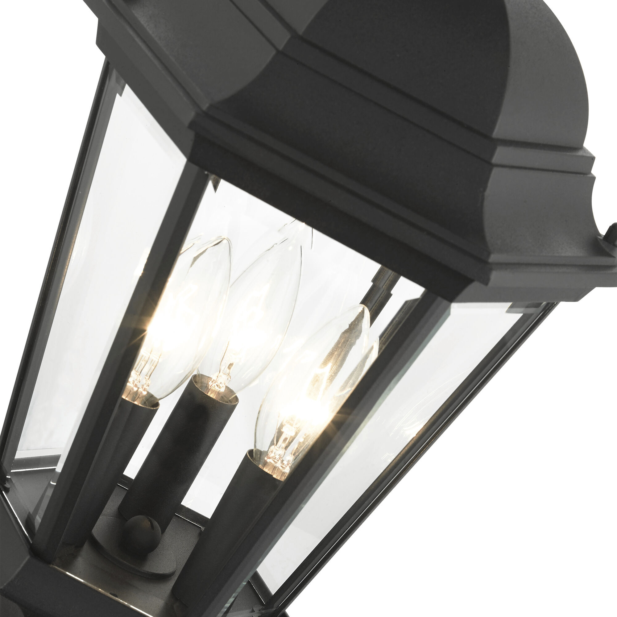 Hamilton 3 Light 21 inch Textured Black Outdoor Post Top Lantern