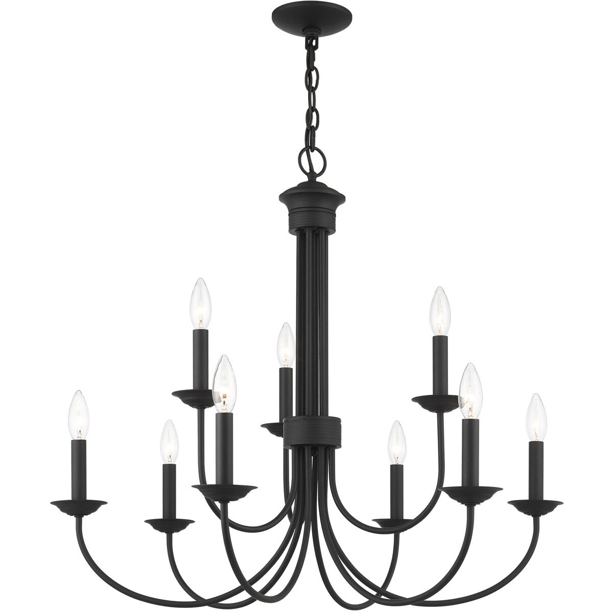 Estate 9 Light 30 inch Black Chandelier Ceiling Light