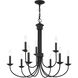 Estate 9 Light 30 inch Black Chandelier Ceiling Light