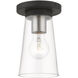 Cityview 1 Light 5 inch Black with Brushed Nickel Accents Small Flush Mount Ceiling Light, Small