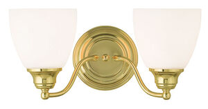 Somerville 2 Light 15 inch Polished Brass Bath Vanity Wall Light