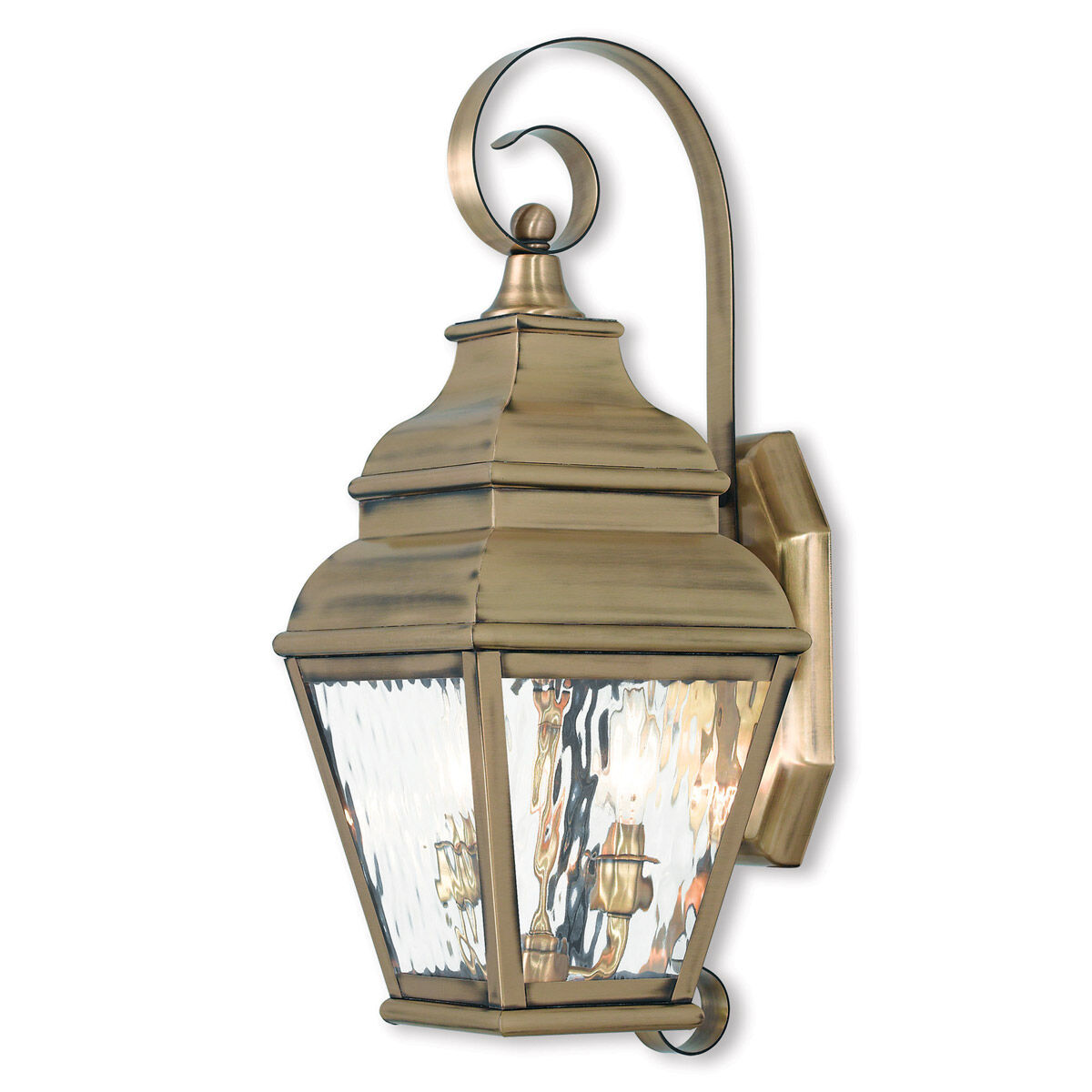 Exeter 2 Light 22 inch Antique Brass Outdoor Wall Lantern