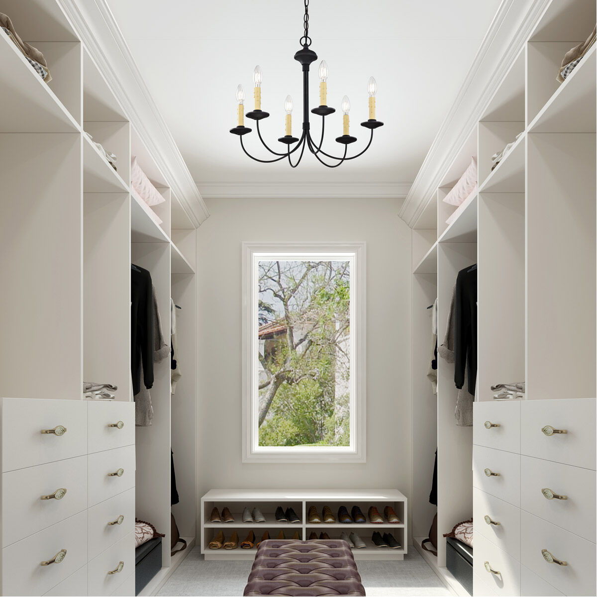 Heritage 6 Light 23 inch Black Chandelier Ceiling Light