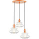 Everett 3 Light 20 inch Shiny Orange Pendant Chandelier Ceiling Light
