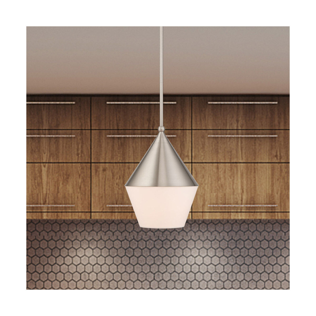 Stockholm 1 Light 10 inch Brushed Nickel Mini Pendant Ceiling Light