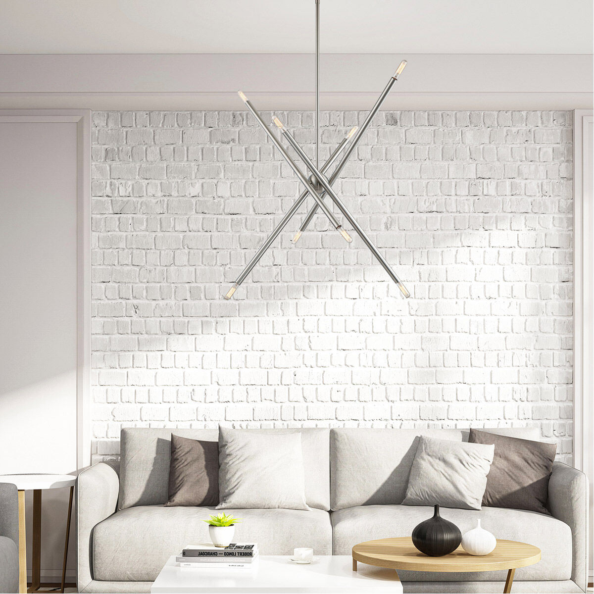 Soho 8 Light 12 inch Brushed Nickel Chandelier Ceiling Light