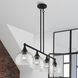 Glendon 4 Light 8.25 inch Black Large Linear Chandelier Ceiling Light