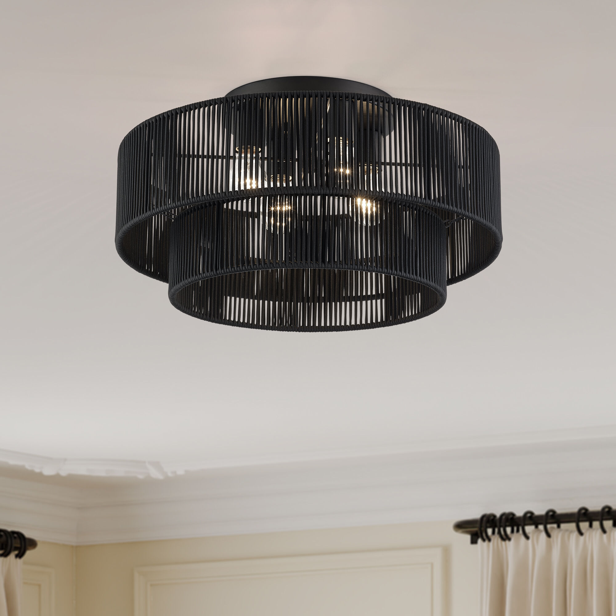 Acordia 4 Light 21 inch Black Semi Flush Mount Ceiling Light, Extra Large