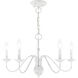 Windsor 5 Light 24 inch Antique White Chandelier Ceiling Light