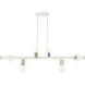 Bannister 6 Light 37 inch White Linear Chandelier Ceiling Light