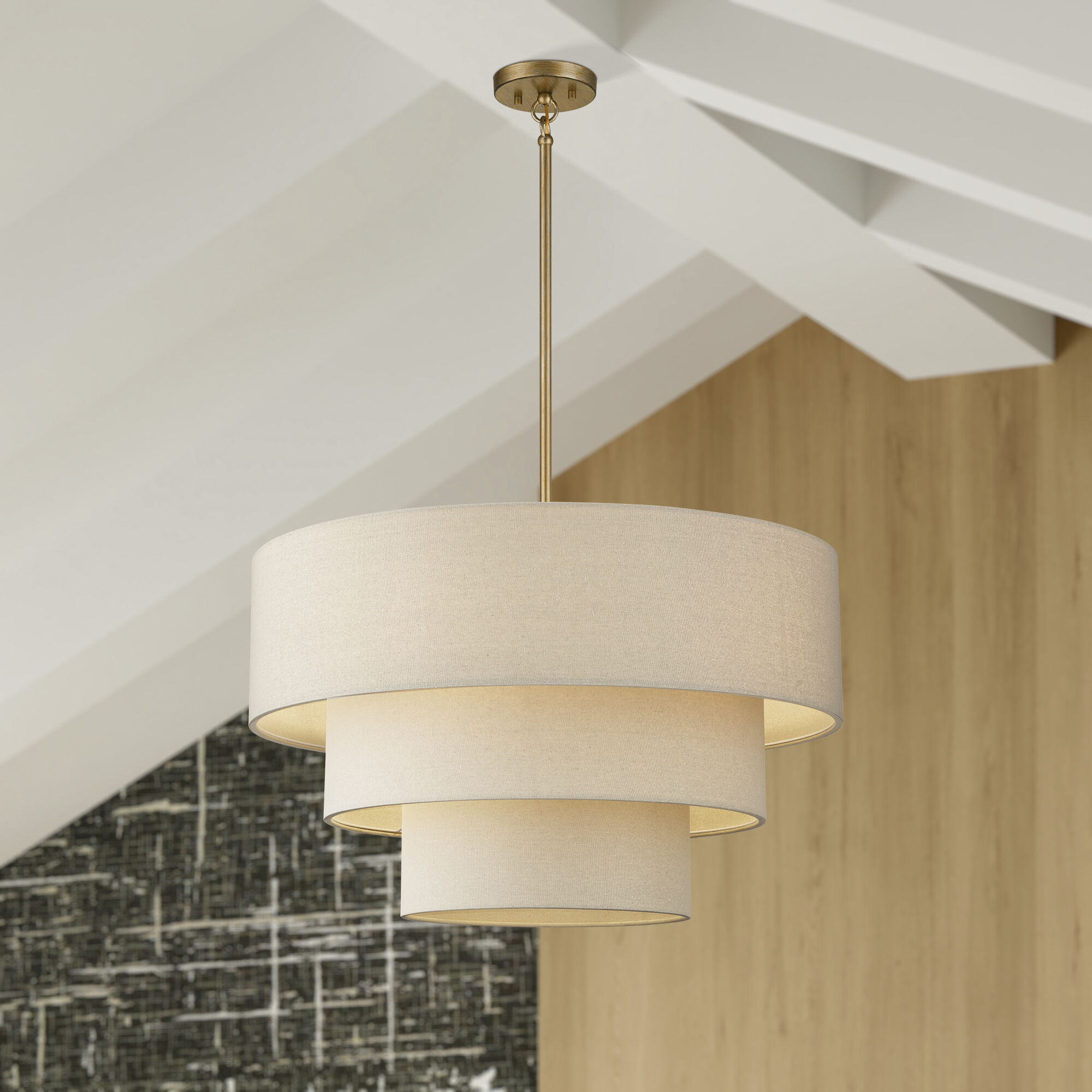 Bellingham 5 Light 28 inch Antique Gold Leaf Pendant Chandelier Ceiling Light, Medium