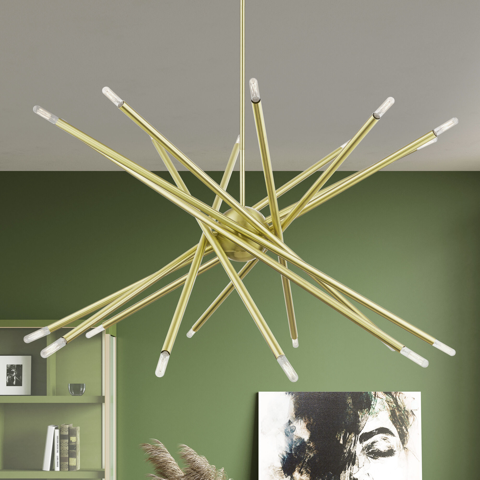 Soho 20 Light 38 inch Satin Brass Chandelier Ceiling Light, Large