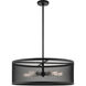 Industro 5 Light 25 inch Black with Brushed Nickel Accents Chandelier Ceiling Light