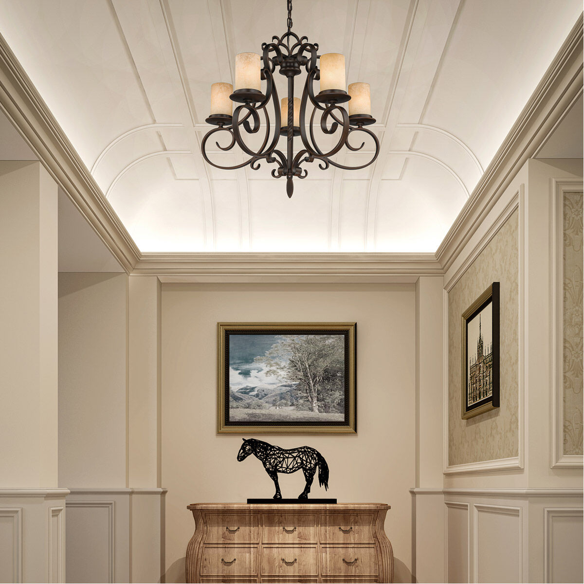 Millburn Manor 5 Light 26 inch Imperial Bronze Chandelier Ceiling Light