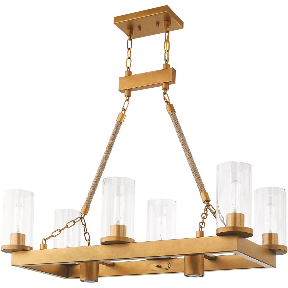 Metuchen 8 Light 34 inch Aged Gold Linear Chandelier Ceiling Light