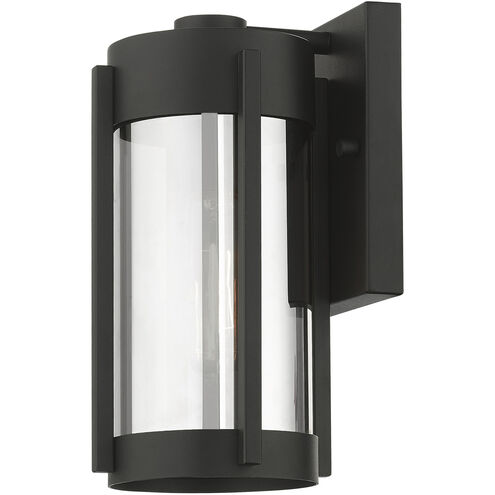 Sheridan 1 Light 10 inch Black with Brushed Nickel Candles Outdoor Wall Lantern