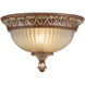 Villa Verona 2 Light 11 inch Verona Bronze with Aged Gold Leaf Accents Flush Mount Ceiling Light
