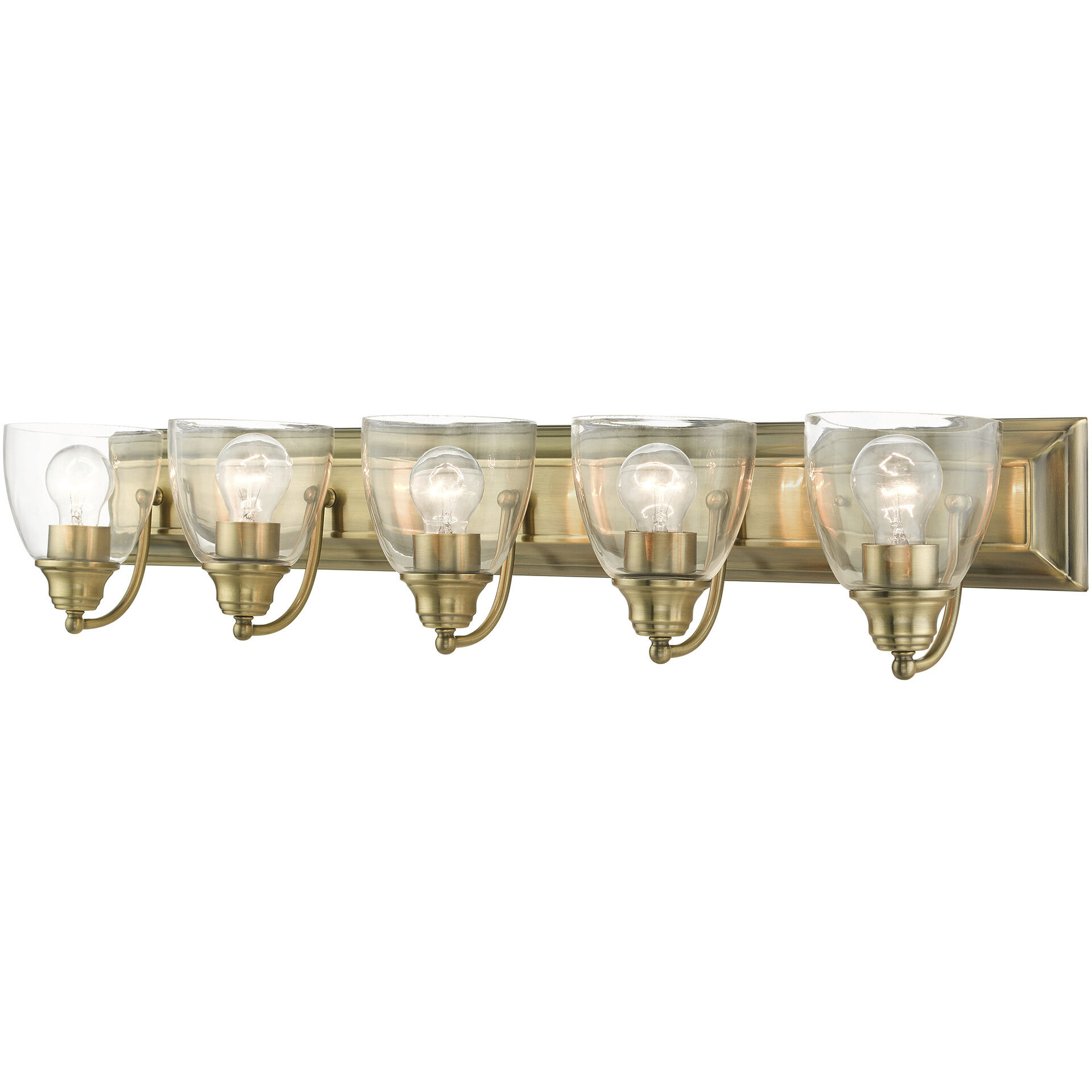 Birmingham 5 Light 36 inch Antique Brass Vanity Sconce Wall Light