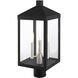 Nyack 3 Light 19.5 inch Black with Brushed Nickel Cluster Medium Outdoor Post Top Lantern
