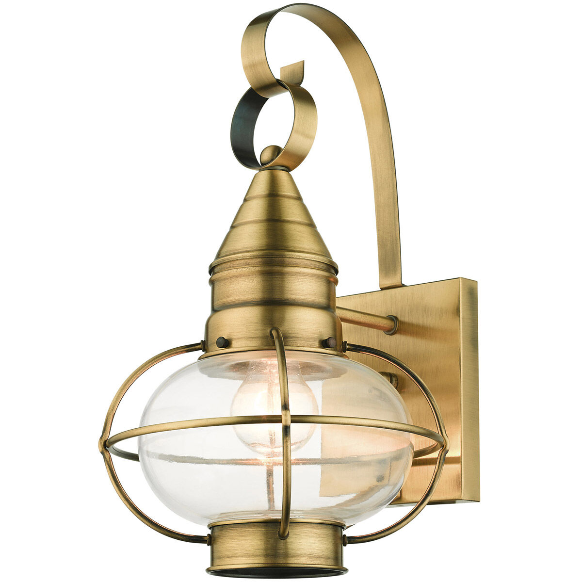 Newburyport 1 Light 14.75 inch Antique Brass Outdoor Wall Lantern
