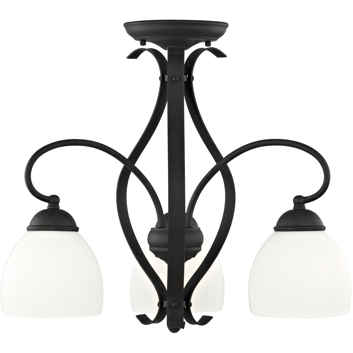 Brookside 3 Light 20 inch Black Convertible Chain Hang/Ceiling Mount Ceiling Light