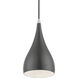 Amador 1 Light 6.25 inch Shiny Dark Gray with Polished Chrome Accents Mini Pendant Ceiling Light