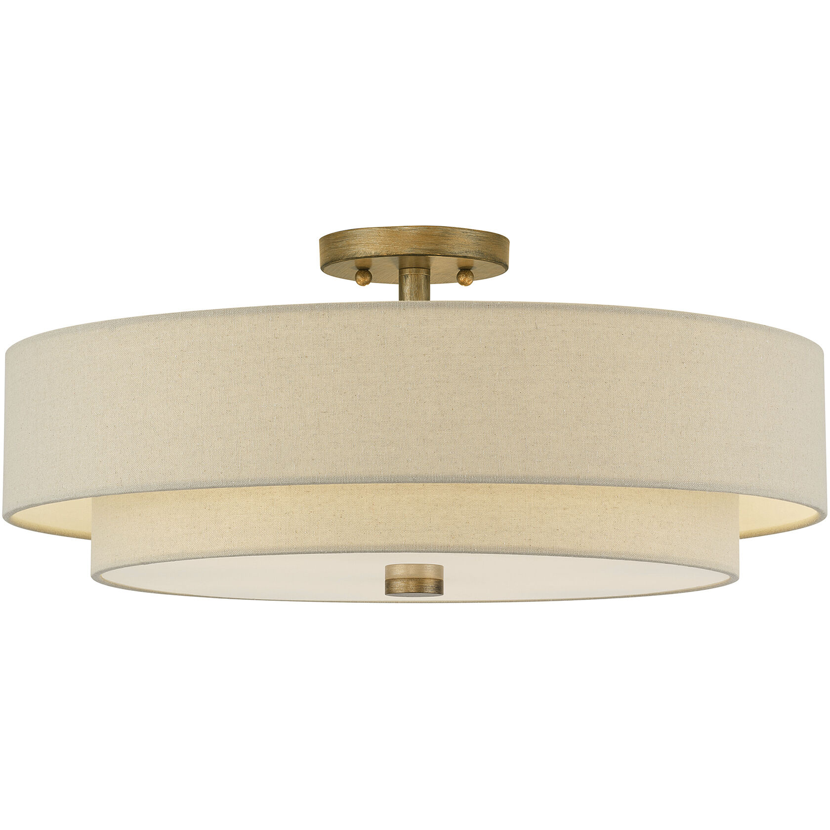 Bellingham 5 Light 22 inch Antique Gold Leaf Semi Flush Mount Ceiling Light, Extra Large