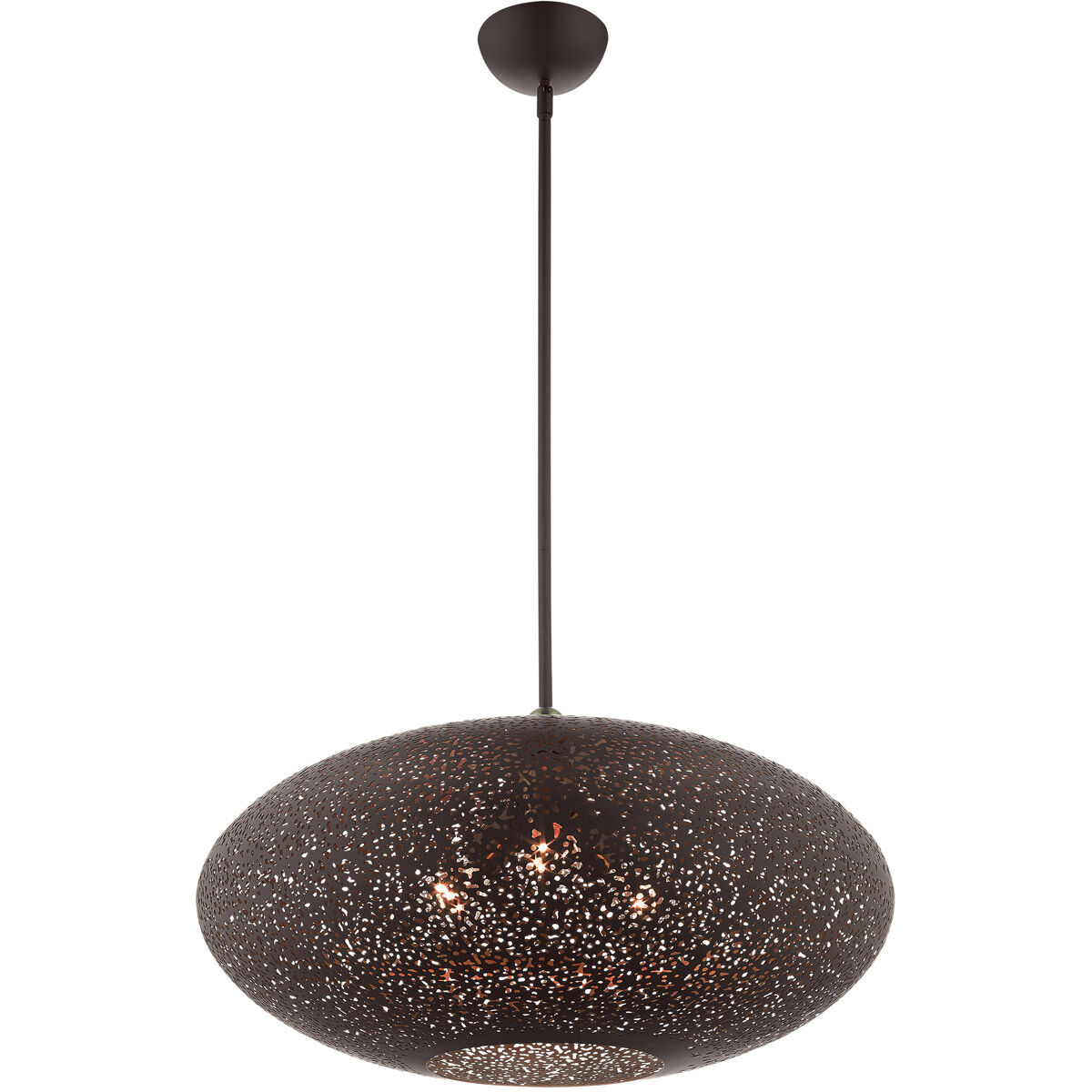 Charlton 3 Light 24 inch Bronze with Antique Brass Accents Pendant Ceiling Light