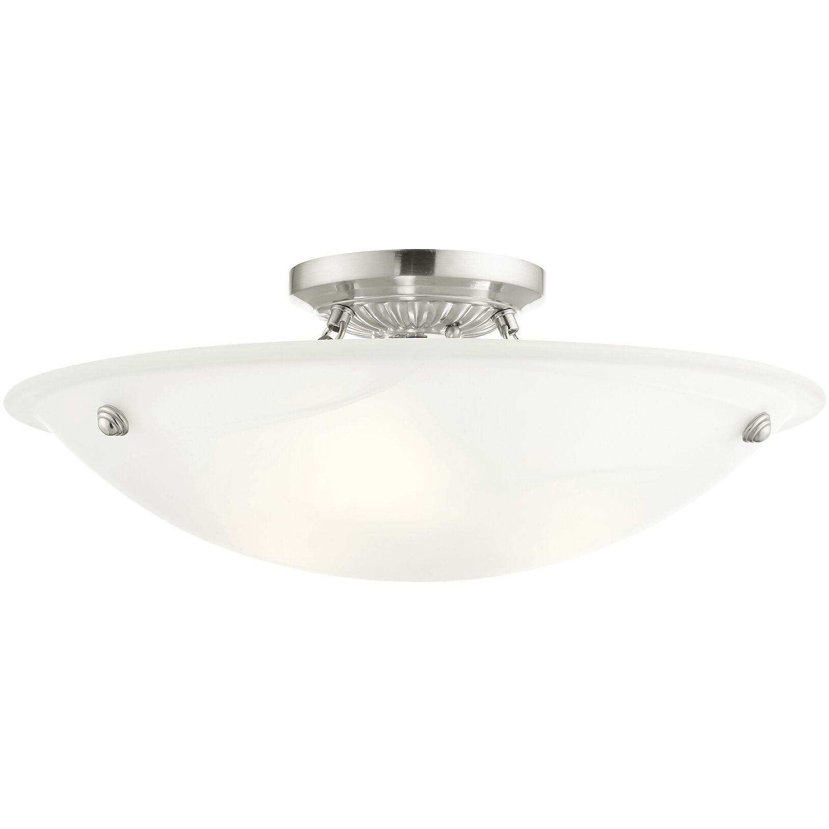 Oasis 3 Light 20 inch Brushed Nickel Semi-Flush Mount Ceiling Light