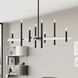 Denmark 8 Light 36 inch Black with Brushed Nickel Accents Chandelier Ceiling Light