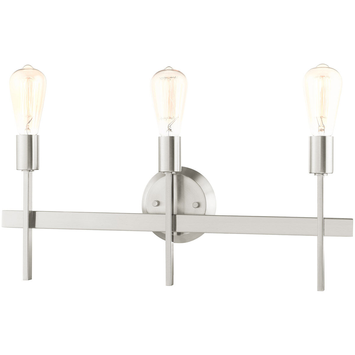 Prague 3 Light 23.5 inch Brushed Nickel Vanity Sconce Wall Light