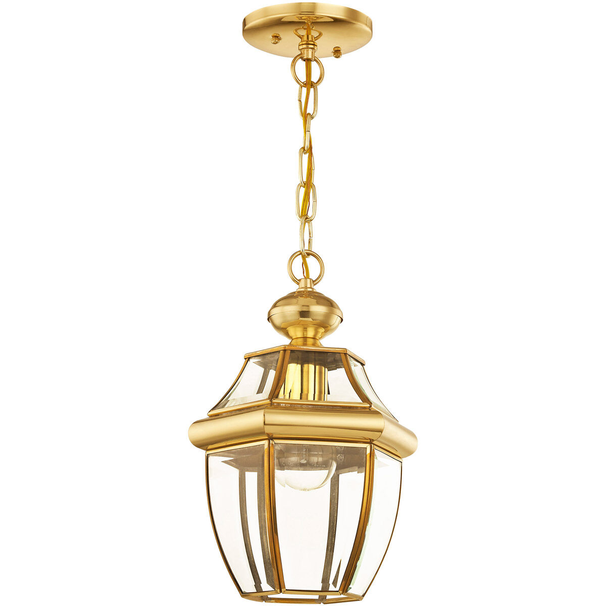 Monterey 1 Light 8.5 inch Polished Brass Outdoor Pendant Lantern