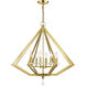 Diamond 8 Light 28 inch Polished Brass Chandelier Ceiling Light