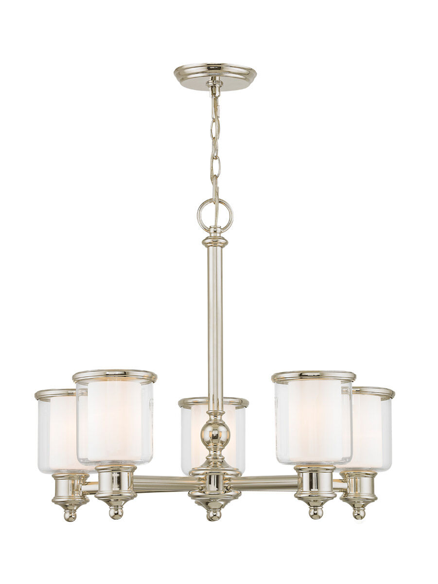 Middlebush 5 Light 25 inch Polished Nickel Chandelier Ceiling Light