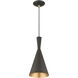 Waldorf 1 Light 7.25 inch Bronze with Antique Brass Finish Accents Pendant Ceiling Light in Bronze with Antique Brass Accent