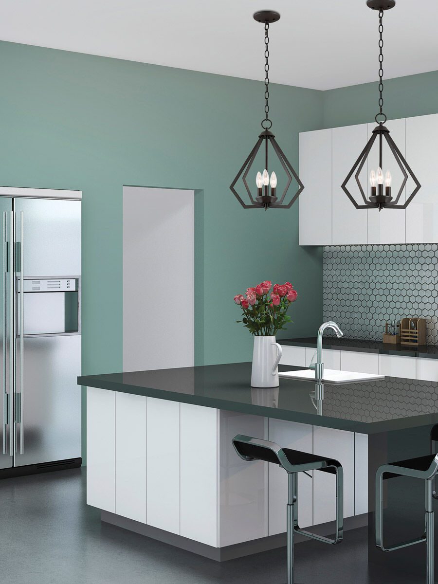 Prism 3 Light 14 inch Bronze Convertible Mini Chandelier/Ceiling Mount Ceiling Light