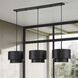 Zolana 3 Light 48 inch Black Linear Chandelier Ceiling Light, Extra Large