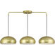Domma 3 Light 48 inch Soft Gold with Polished Brass Accents Linear Chandelier Ceiling Light, Extra Large