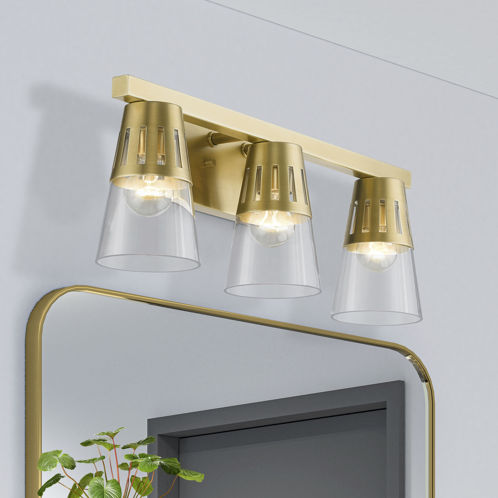 Bennington 3 Light 23.5 inch Natural Brass Vanity Sconce Wall Light