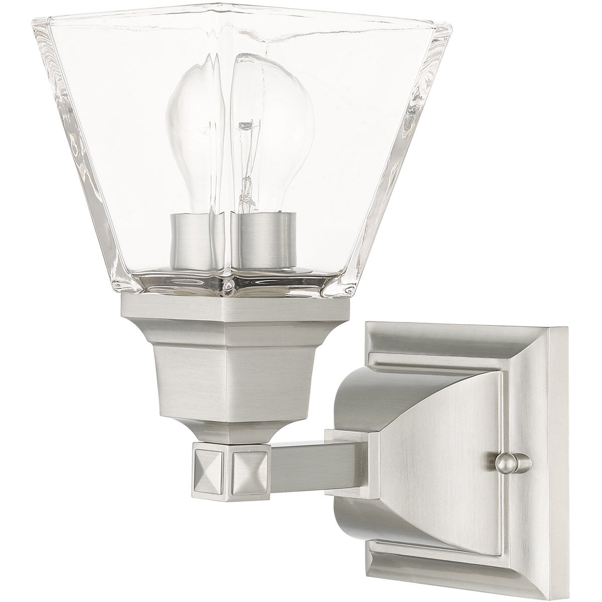 Mission 1 Light 5 inch Brushed Nickel Sconce Wall Light