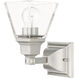 Mission 1 Light 5 inch Brushed Nickel Sconce Wall Light