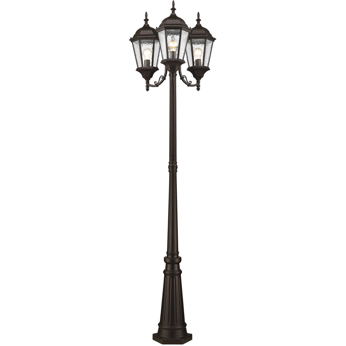 Hamilton 3 Light 86 inch Bronze Outdoor 3 Head Post