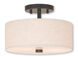 Meridian 2 Light 11 inch English Bronze Semi-Flush Mount Ceiling Light