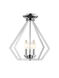 Prism 3 Light 14 inch Polished Chrome Convertible Mini Chandelier/Ceiling Mount Ceiling Light
