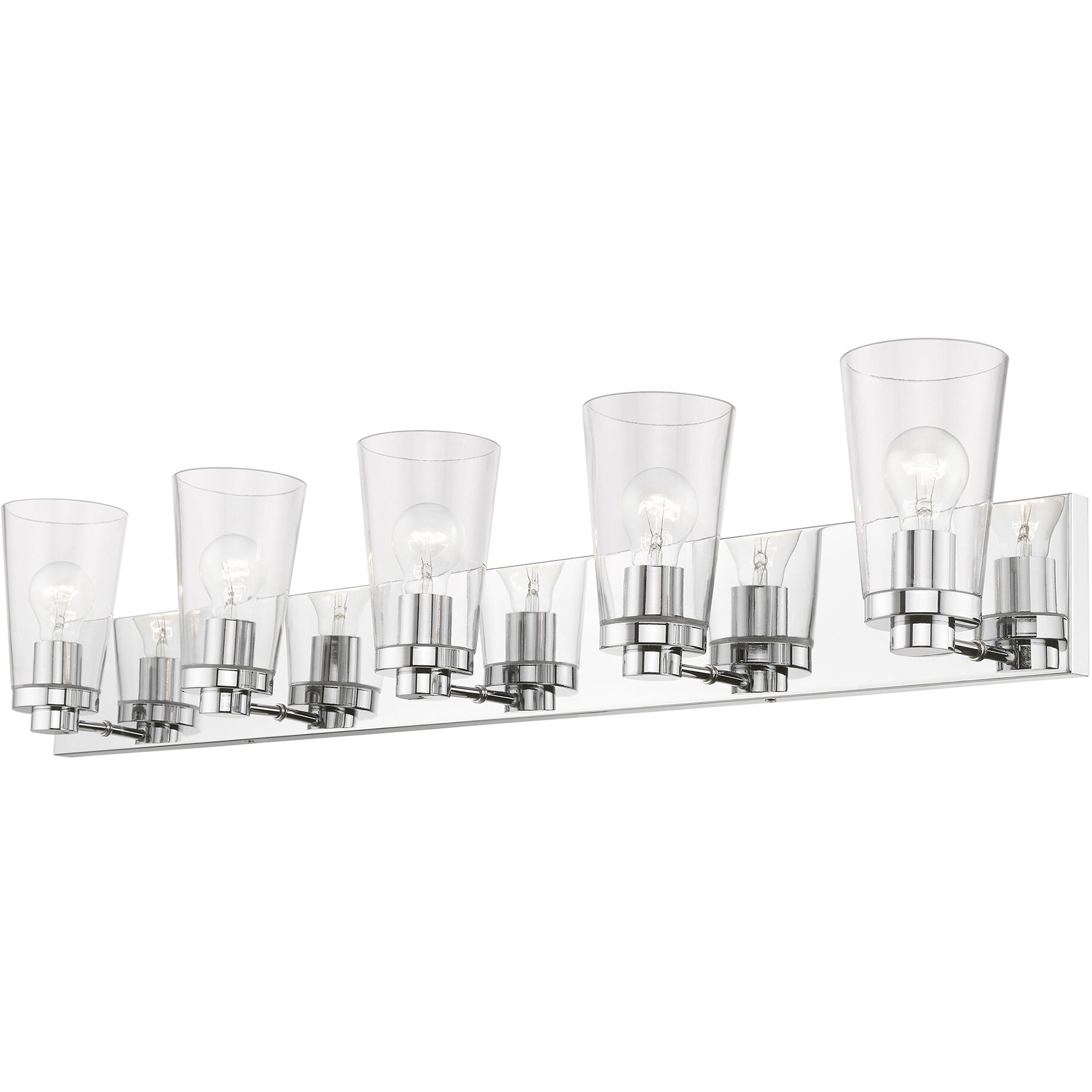 Cityview 5 Light 40 inch Polished Chrome Vanity Sconce Wall Light, Extra Large