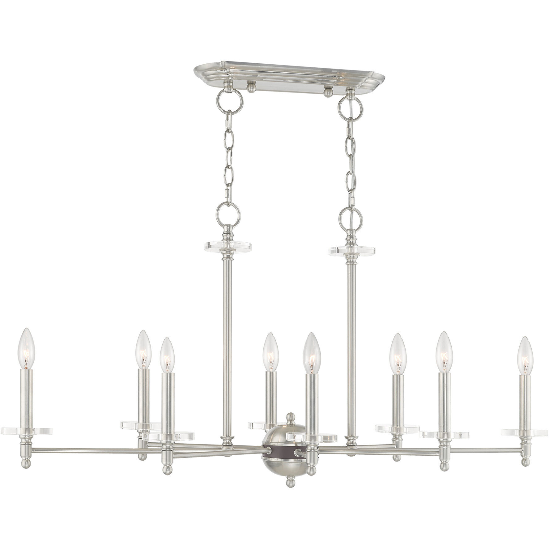 Bennington 8 Light 40 inch Brushed Nickel Linear Chandelier Ceiling Light